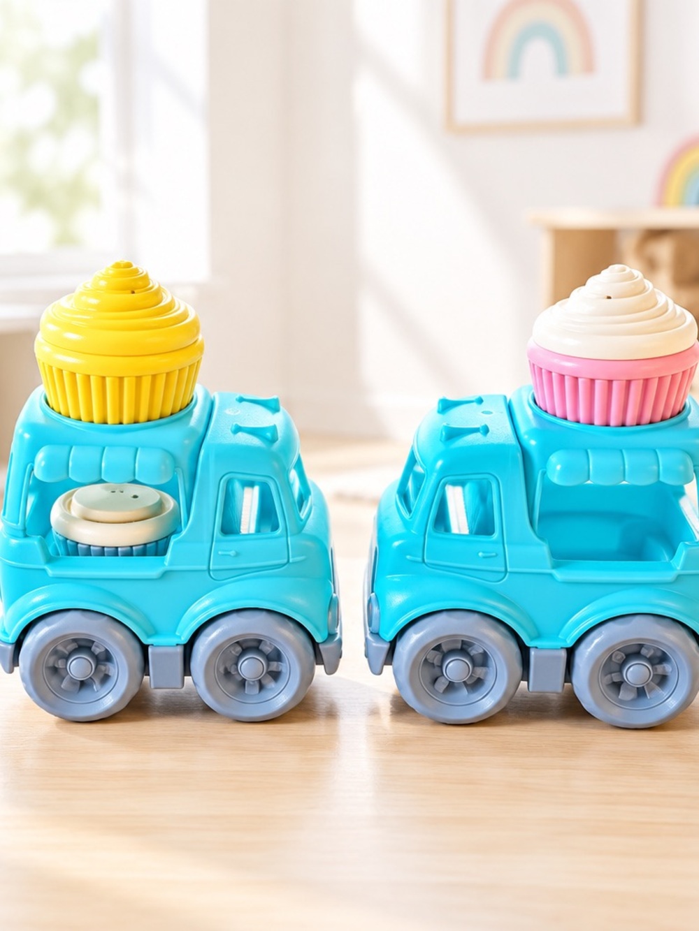 Green Toys Cupcake Trucks - Two Trucks- 2 1/2 Cupcakes